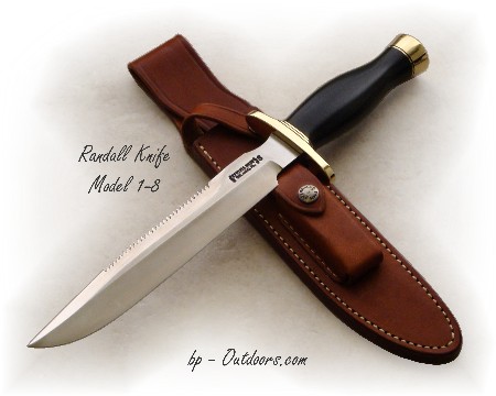 Randall Knife Model 1-8 Saw Teeth Black Micarta