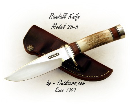 Randall Knife Model 25-5 SS Nickel Silver Hilt Stag Handle